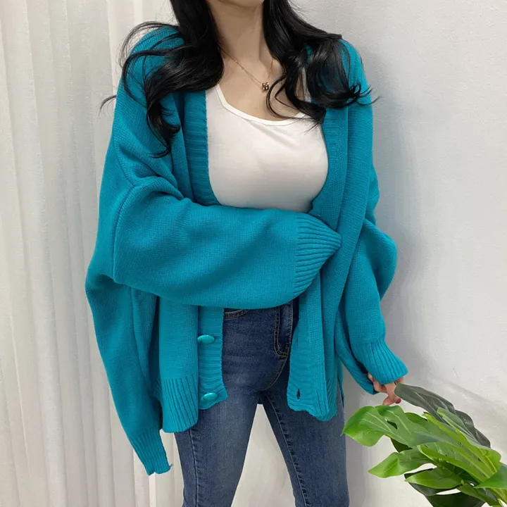 🚀당일발송-레드/블랙🚀[고퀄/데일리룩] 봄🌸 가을 디얼 터크 언발 오버핏 니트 가디건 상세 이미지 39