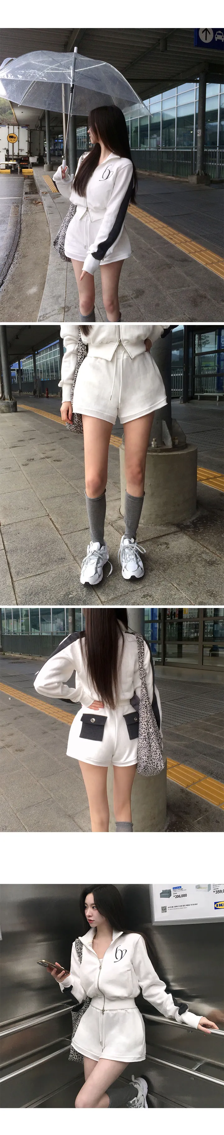 *부함x직각어깨핏[여름밤에도🖤] made 멜팅 배색 세미크롭 집업 상세 이미지 11