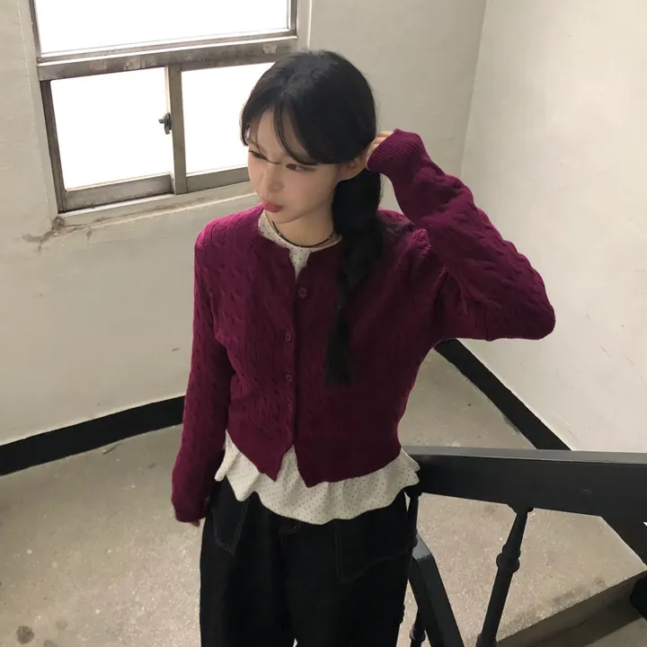 [NEW봄신상✨]데일리 라운드넥 베이직 기본 꽈배기 가디건 긴팔 9color 상세 이미지 19