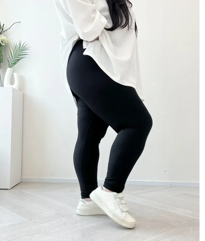 (F-3XL/5size) 히든레깅스 진짜진짜 편한 폴리 레깅스 빅사이즈 하비추천 무발 신축성짱 120이상 가능 상세 이미지 14