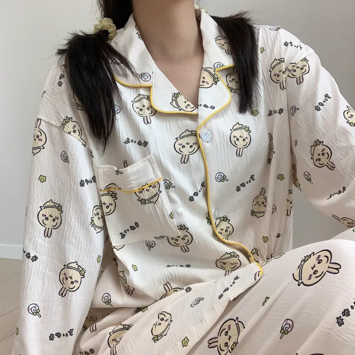 [신상💛] 먼작귀 우사기 요루 집순이 생일선물 긴팔 긴바지 잠옷 파자마 홈웨어 세트 상세 이미지 8