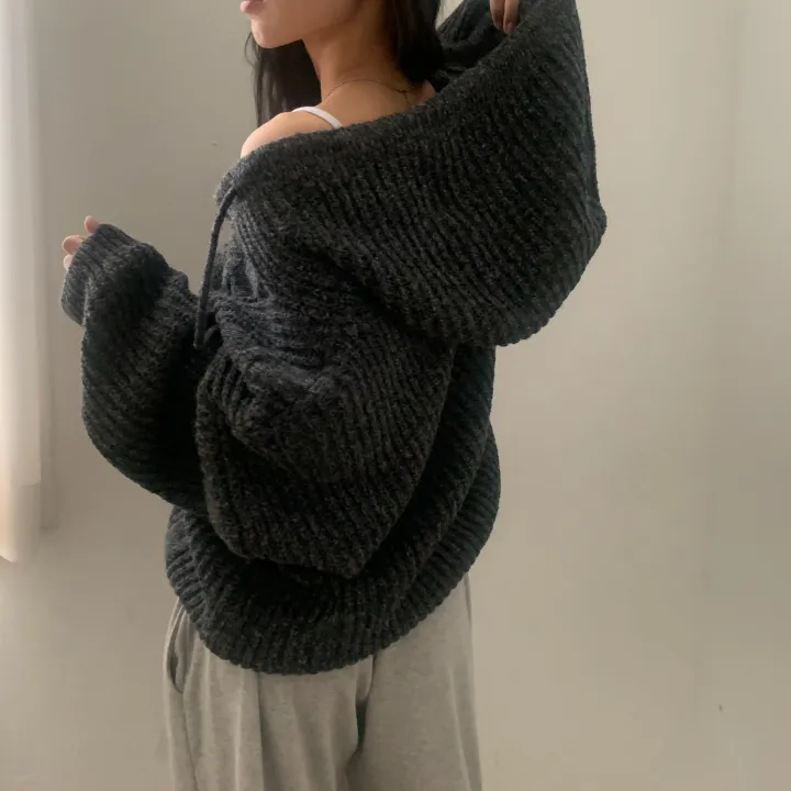 [단독!2가지버전!🤎/저렴이X] 폭닥 아방핏, 벌룬 투웨이 꽈배기 후드니트 집업 - 5color 상세 이미지 53