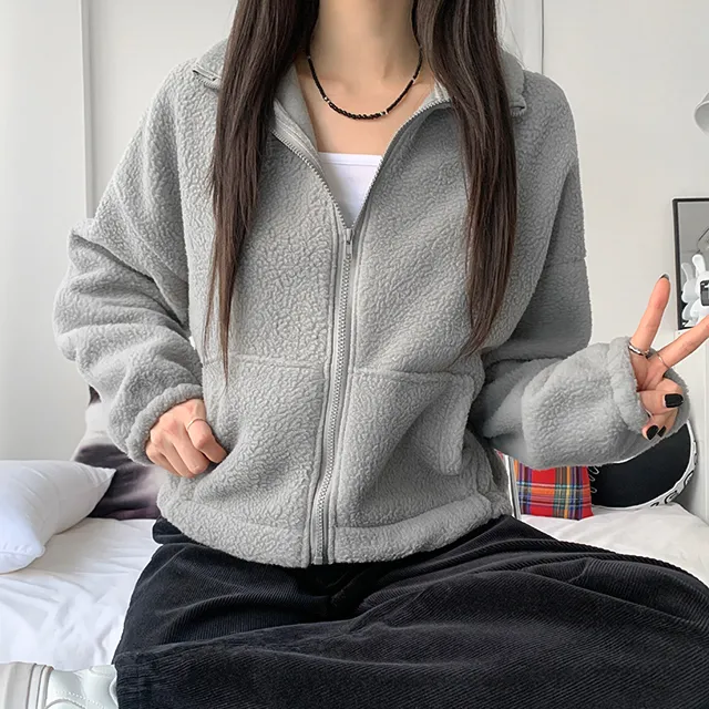 [가성비최고/3col] 앤디 루즈핏 양털 후리스 크롭 집업 / 플리스집업 / 최저가보장 / 크롭후리스 / 양털집업 / 하이넥집업 / 가격실화 / 도톰폭닥 / 뽀글이 / 방한템 상세 이미지 30