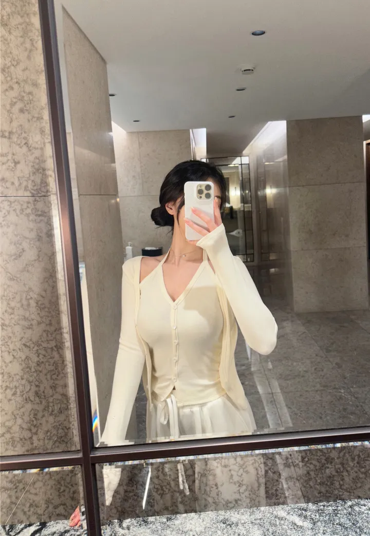 오묘한컬러감🌹*뷰엘단독* 아망 홀터넥 나시 가디건 투피스 세트 레이어드 가디건 봄가디건 상세 이미지 38