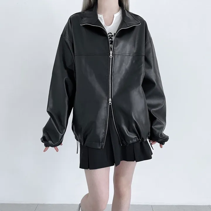 balloon leather jacket! 2col 상세 이미지 2