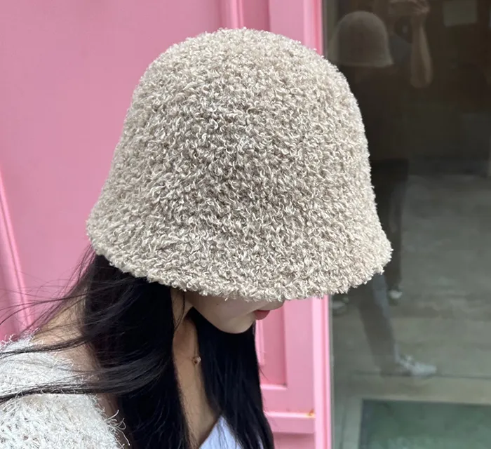 [당일배송]루킨포자체생산[특가세일]무지 뽀글이 벙거지 [묶음세일]뽀송이 양털 니트 버킷햇 모자 4color(블랙칼라-2000원) 상세 이미지 20