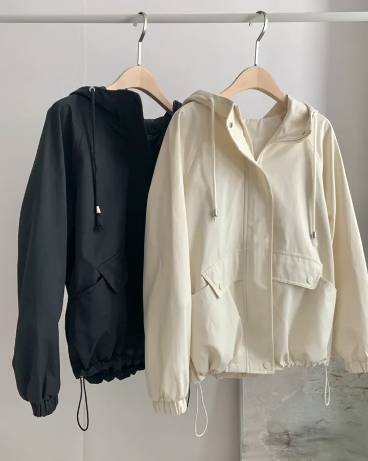 *숏or롱* [MADE🧵] *당일배송* 블라썸 스트링 후드 야상 점퍼 (5color) 간절기 봄자켓 봄야상 봄트렌치 하프트렌치 크롭야상 바람막이 상세 이미지 33