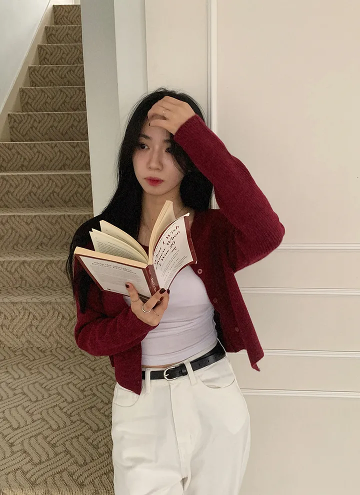 1+1할인🐰[루즈핏🤍] 베리 골지 라운드넥 가디건 상세 이미지 18