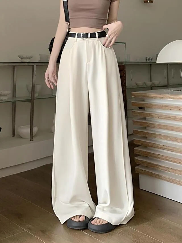 [S~4XL] 짐빔 와이드팬츠 여리여리핏 투핀턱 슬랙스 뒷밴딩 맥시 와이드 핀턱 봄 여름 슬랙스 밴딩팬츠 빅사이즈 정장바지 루즈핏 하이웨스트 상세 이미지 28