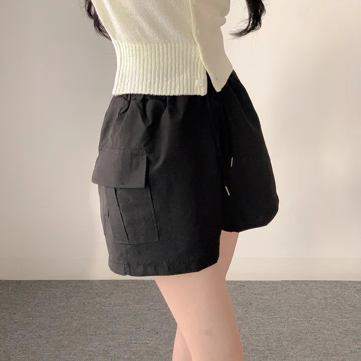 아이스 카고 아노락 밴딩 반바지 - 4color (바스락/숏팬츠/포켓/스트링/트레이닝) 상세 이미지 6