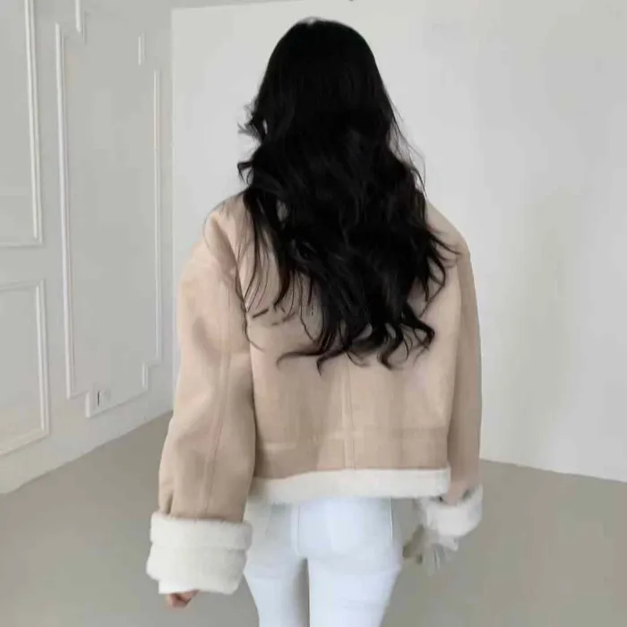 히놀라 ❤️스웨이드 하이넥 숏 무스탕 3color 상세 이미지 16