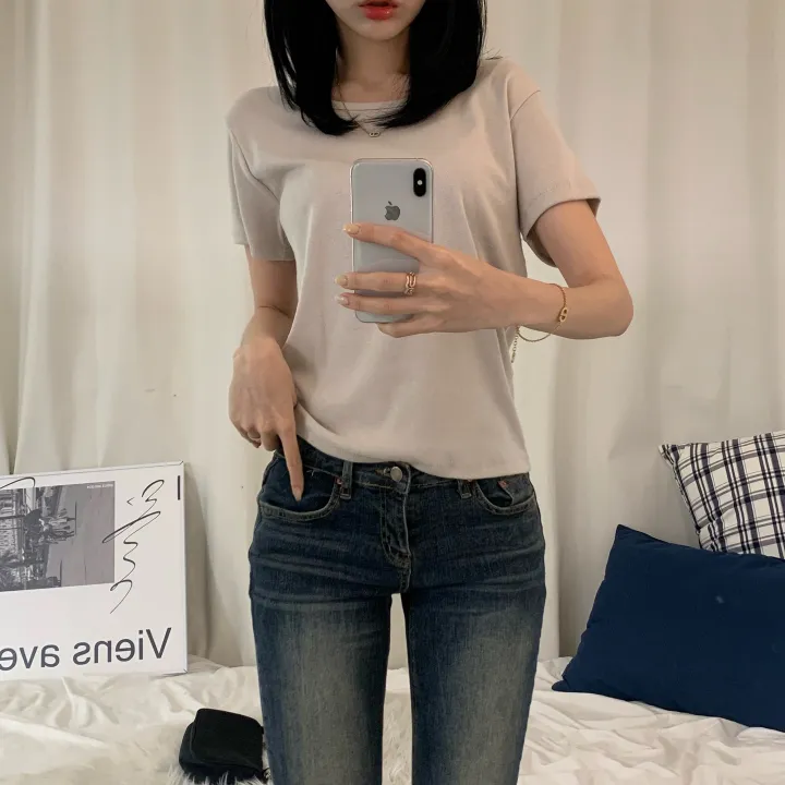 [스탠다드ver/여리여리~.] 기본 라운드 여름 봄 무지 면 반팔티 (6col) 상세 이미지 13