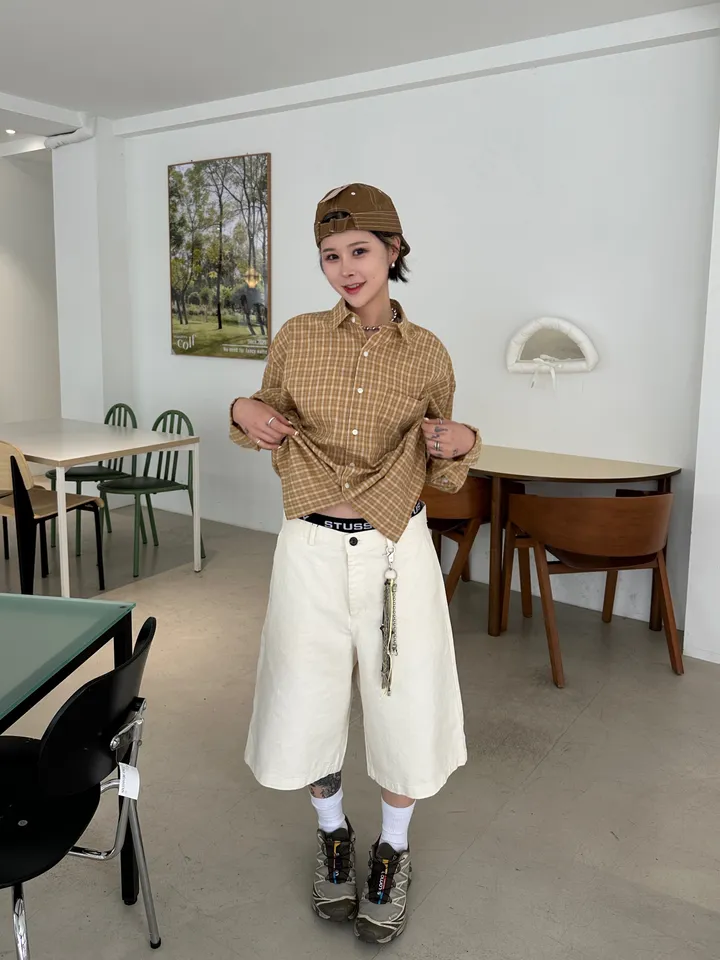 [UNISEX] 패치 워크 버뮤다 하프 팬츠 (4color) 상세 이미지 4