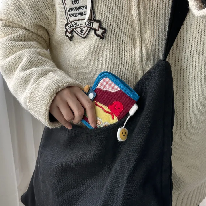 [핸드메이드] 쌈뽕 키치 큐티 면 지갑 데일리 데이트 꾸안꾸 캐주얼 유니크 학생 여행 상세 이미지 20