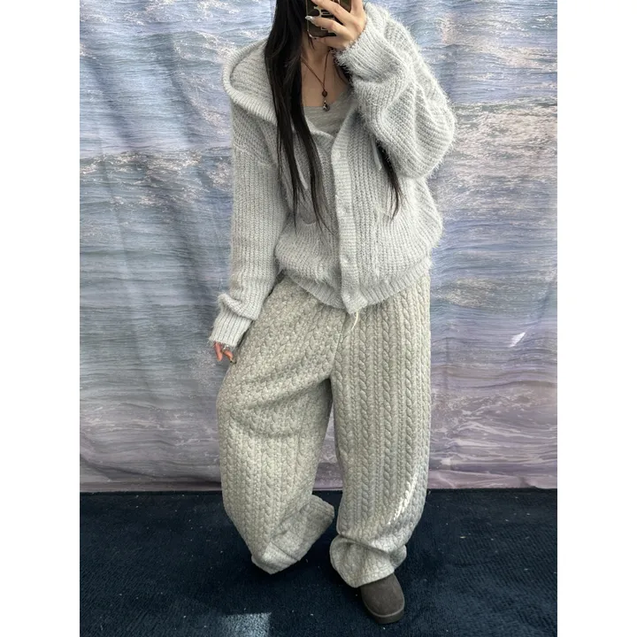 누빔🌡️[UNISEX/소장추천!]퀼트 블랭킷 웜업 케이블 포인트 윈터 루즈 와이드 트레이닝 팬츠(4color/5-7일 여유주문) 상세 이미지 58