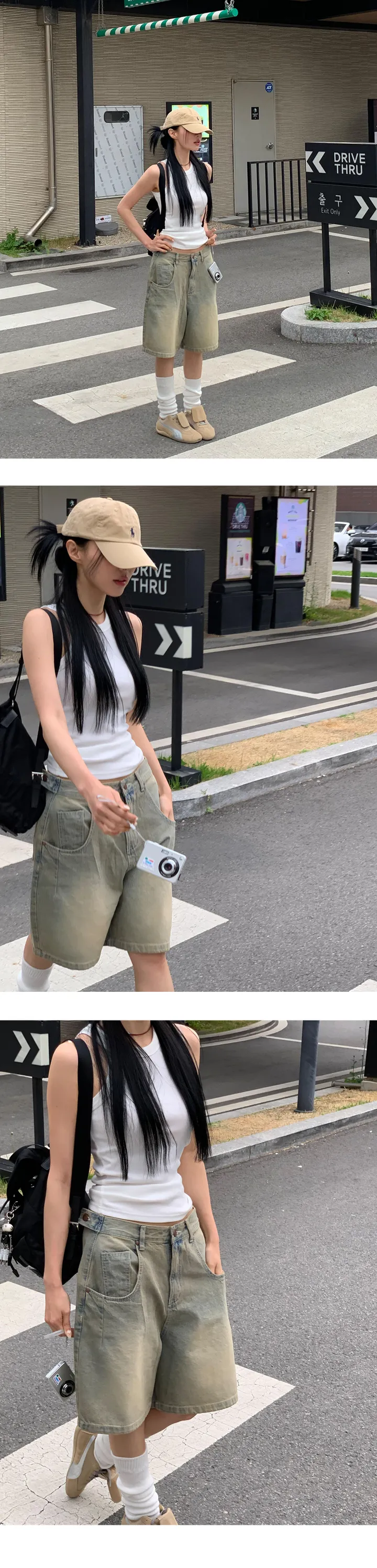 [모델극찬/허리조절 ok 🧡] 투버클 버뮤다 빈티지 워싱 데님 7부 팬츠 pt 상세 이미지 9