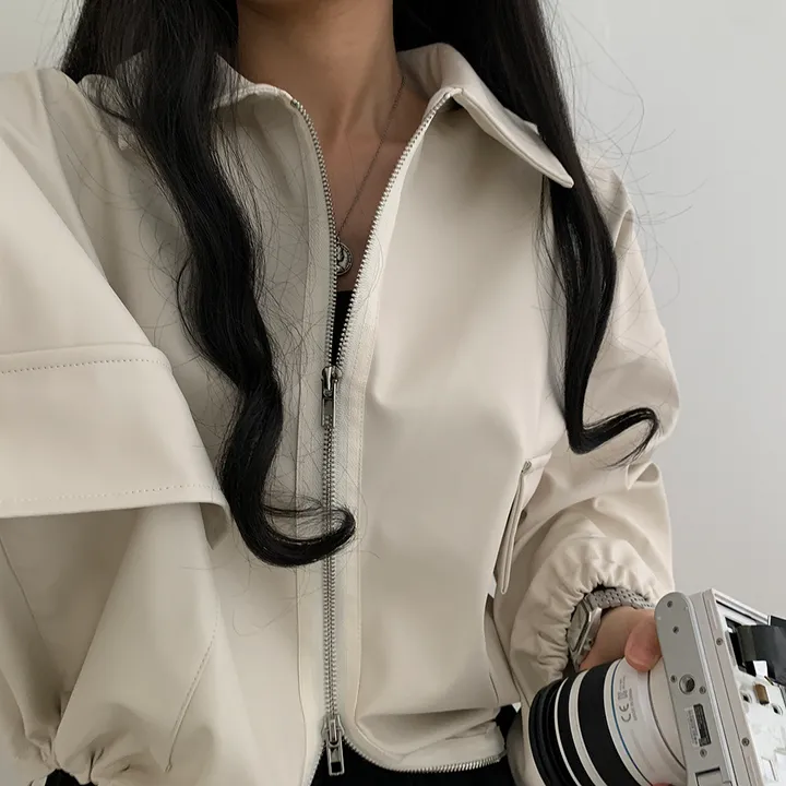 [ 봄신상 ]루즈핏 투웨이 레자 숏점퍼 상세 이미지 67