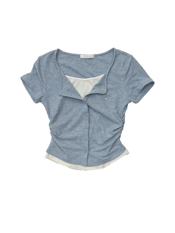 [25 SS신상🍀] Shirring Two Tone Layered Short NT 상세 이미지 30