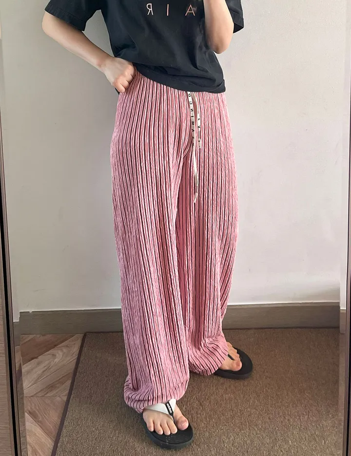 🎀핏보장🎀 찰랑 모던 스트라이프 밴딩팬츠 잠옷바지 마실룩 상세 이미지 38