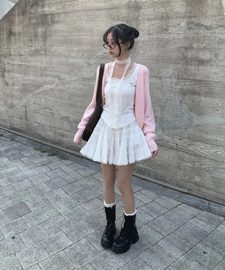 [데일리🫧벚꽃룩] 부코 펜던트 브이넥 니트 가디건 봄 가을 / 벚꽃룩 개강룩 데이트룩 여름가디건 여름니트 클래식블랑 상세 이미지 29