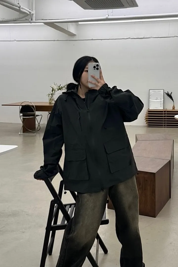 [남여공용/봄,가을/오버핏]  4포켓 후드 바람막이 상세 이미지 27