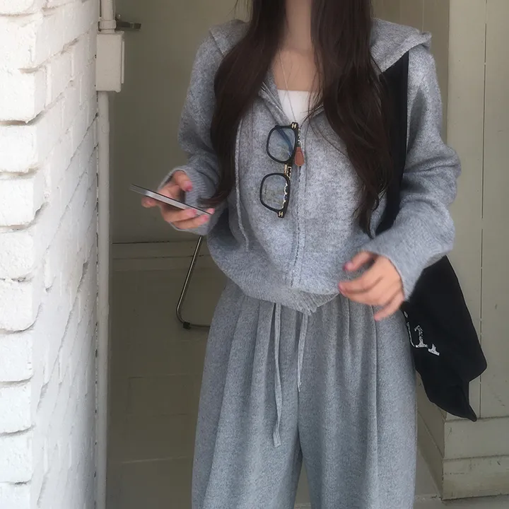 [데일리/기본필수!] 몬드 루즈핏 니트 후드집업 니트후드 니트집업 상세 이미지 5