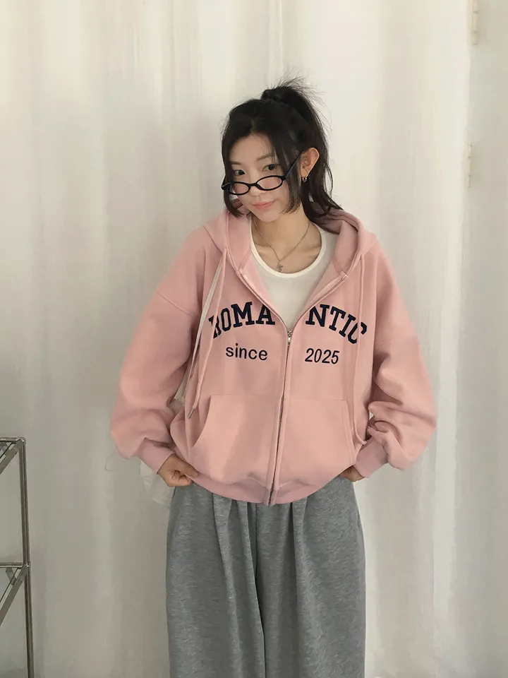 [퀄보장!🤍/6color 자수레터링 아방핏 데일리 후드집업] 로맨틱자수레터링후드집업 상세 이미지 15