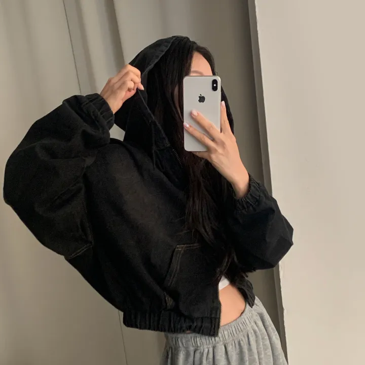 [단독!2가지버전💫/투웨이!] 데님 밴딩후드 투웨이 크롭,루즈핏 야상점퍼/집업 - 2color 상세 이미지 29