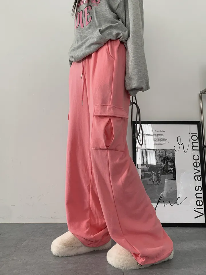 ✨줍줍SALE/마지막수량!!✨[기본,롱기장/가격찐!! 도톰한 쭈리원단 *스트링조절* 데일리 와이드 트레이닝팬츠] 이단쭈리카고스트링팬츠 상세 이미지 15