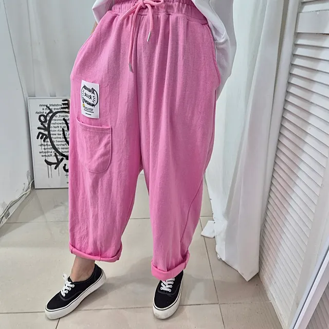 [4COLOR] 스마일 패치 밴딩 배기팬츠 상세 이미지 8