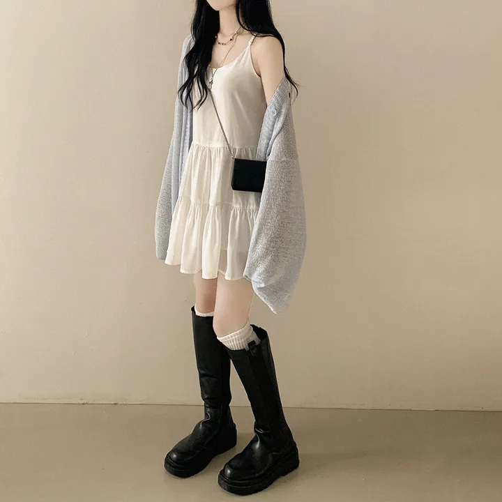[햇빛차단☀️/왕오버핏!] 보호본능 왕박시 브이넥 여름 벌룬 가디건 빅사이즈 체형커버 살안타템 여행룩 상세 이미지 24