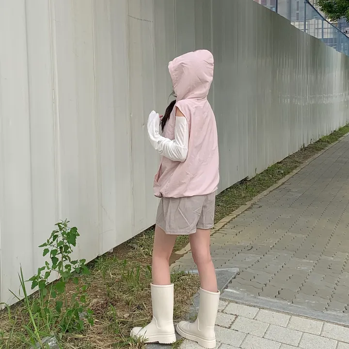 레코드 후드 나일론 조끼 : record hoodie Anorak vest - 4 color 상세 이미지 17