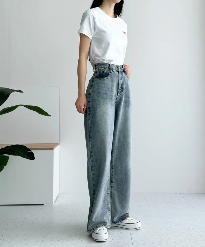 [3단기장/~2XL/6color/핫아이템]노수선와이드기획데님팬츠 상세 이미지 23