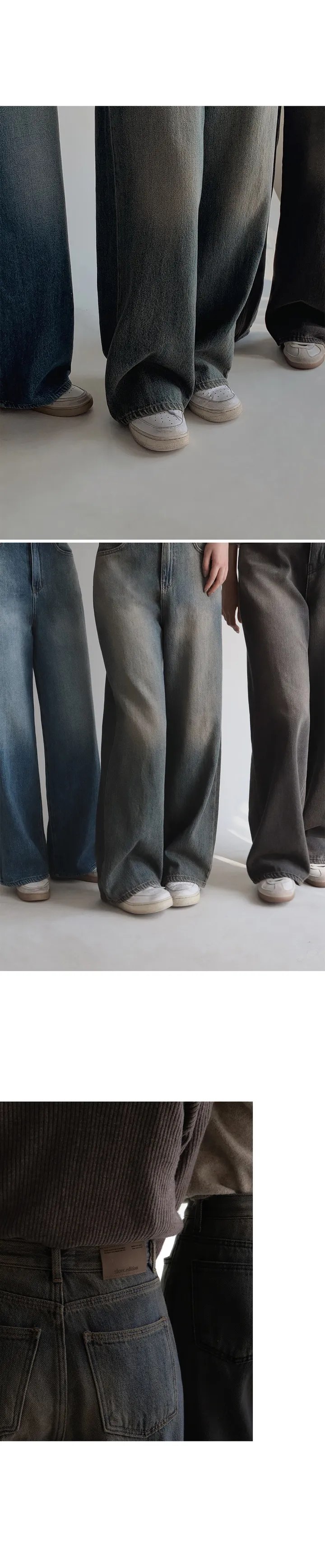 [🤎후들핏/빈티지데님] 모어와이드 에어소프트 데님팬츠 (+베이직/롱ver) - 4 size (SLOWMADE/자체제작/키작녀/키큰녀/고퀄리티/디테일/와이드팬츠/기본템/웰메이드) 상세 이미지 14