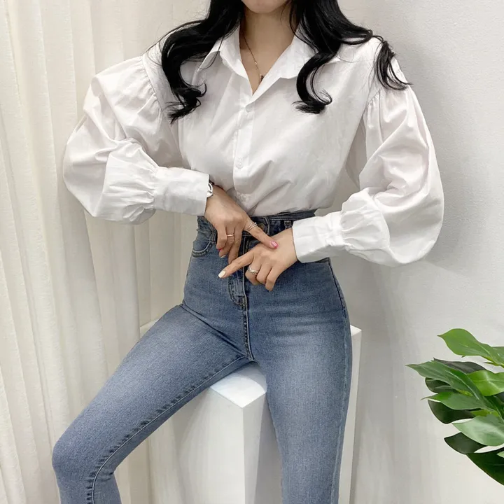 🚀당일발송🚀[베이직/하객룩] 봄 가을 메인 벌룬 블라우스 남방 상세 이미지 4