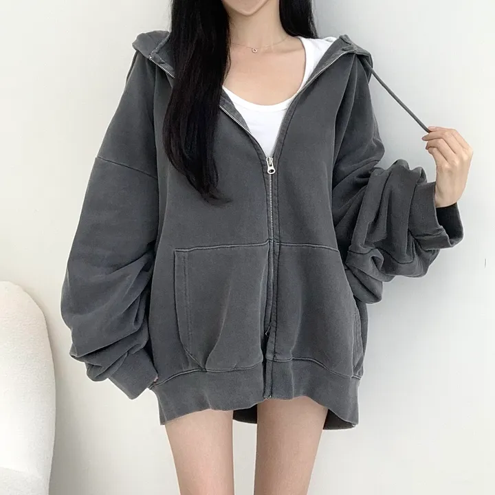 [커플템왕추천❤️/탄탄고퀄] 베이 피그먼트 쭈리 투웨이 후드집업 상세 이미지 9