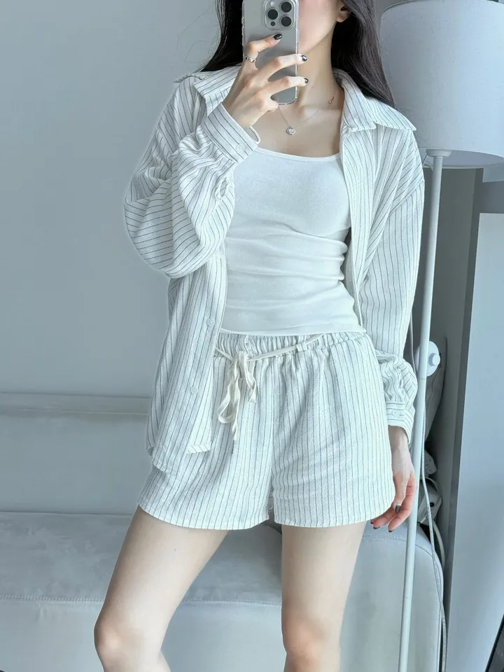 스트라이프 린넨셔츠 셋업(당일/단품가능) 상세 이미지 12