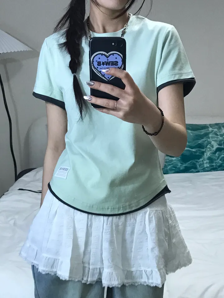 [MADE] ✪한정✪ 신상할인 레이어드 U넥 세미 반팔티 4color 상세 이미지 72