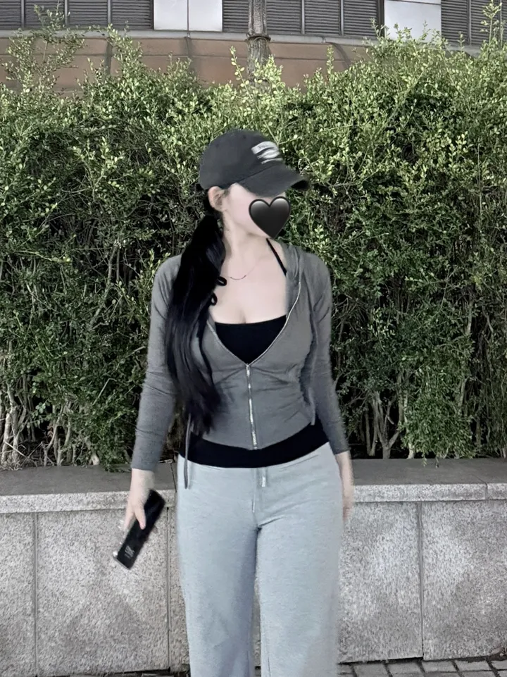 *집앞꾸안꾸* 리치 슬림핏 후드집업 4color/ 허얇골넓 크롭후드집업 여름후드 여름후드집업 봄아우터 봄후드 허리라인 상세 이미지 9