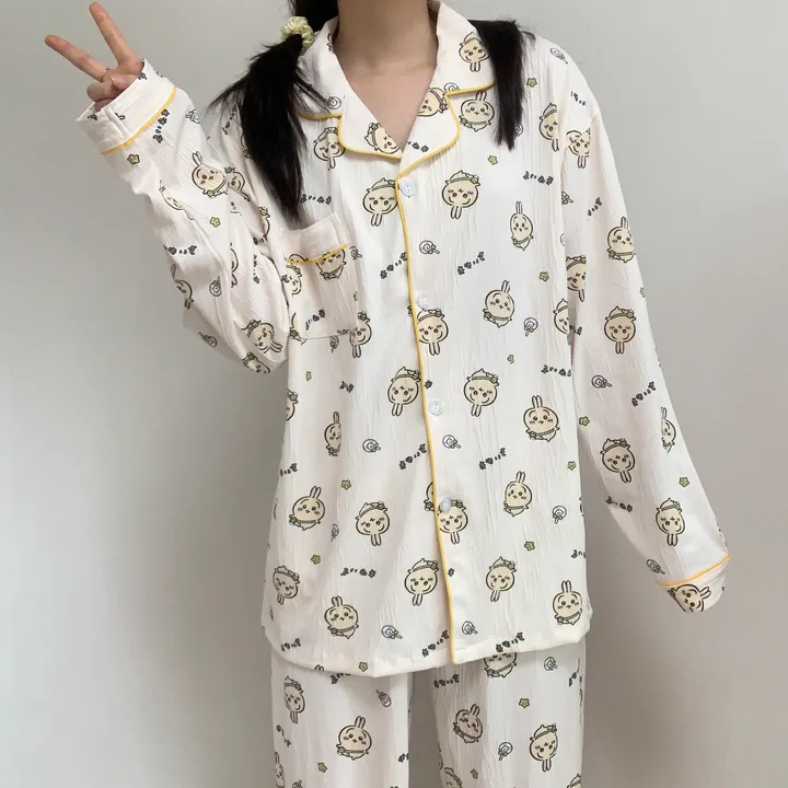 [신상💛] 먼작귀 우사기 요루 집순이 생일선물 긴팔 긴바지 잠옷 파자마 홈웨어 세트 상세 이미지 4