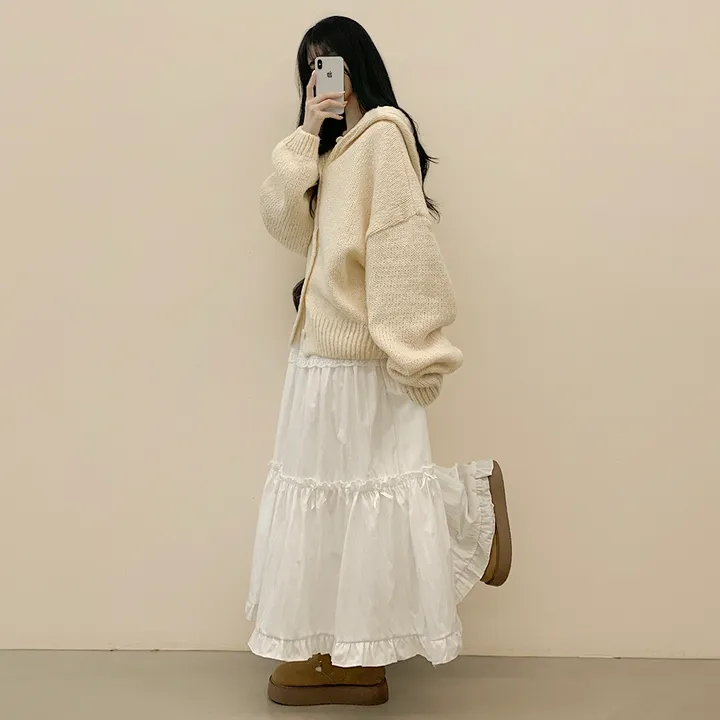 [폭닥~/귀여움🧸] 오버핏 파스텔 도톰 니트 후드가디건 봄신상 빅사이즈 상세 이미지 13