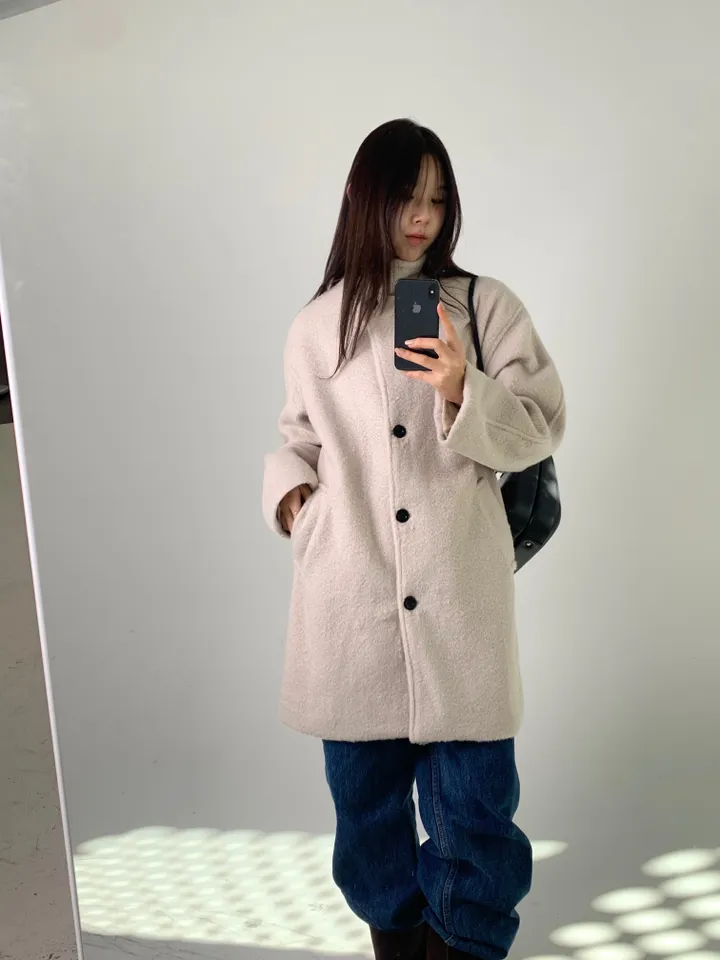 [최저가]하이넥 부클 반코트 하프코트 상세 이미지 9