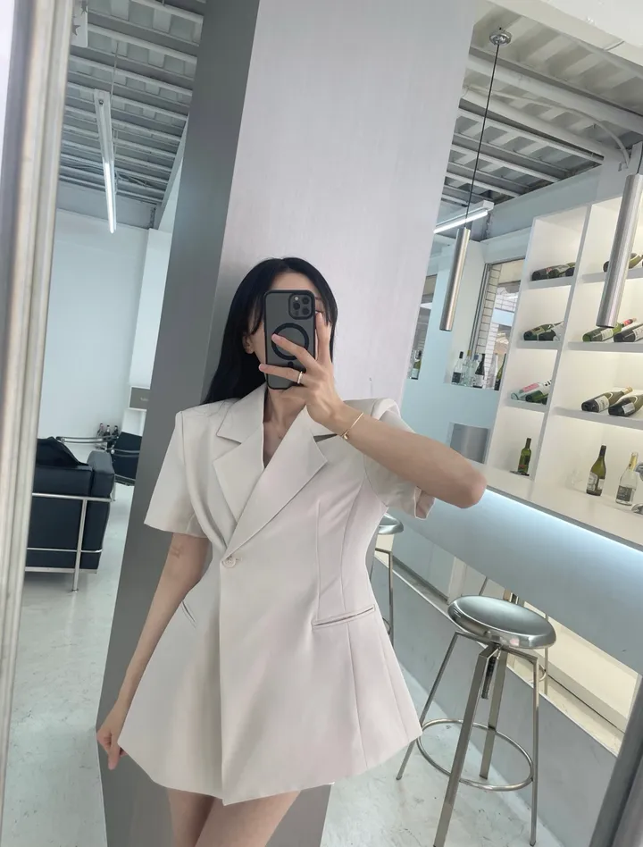[무조건‼️/여름하객룩/체형보정] 반팔 랩 라인 자켓 3color 상세 이미지 29