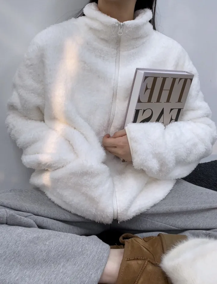 *부들양털후리스 3 SIZE * 후리스 가을 겨울 양털 오버핏 플리스 뽀글이 극세사 홈웨어 아우터 커플템 상세 이미지 8
