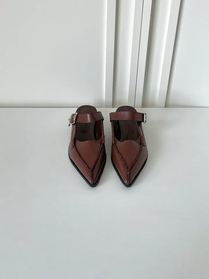 [굽1.5cm] 코세르 블로퍼 (3color) / 뮬 슬리퍼 로퍼 구두 단화 플랫 뾰족코 브이코 버클 사무실 상세 이미지 8