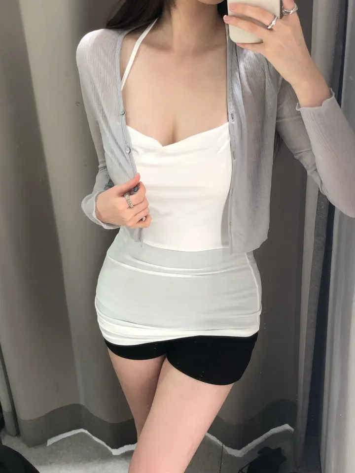 봄가디건🤍 [*슥걸치는! 여리핏보장] 슬릿 텐셀 브이넥 시스루 가디건 - 6color / 봄신상 여름신상 살안타템 꾸안꾸 가디건 크롭가디건 브이넥가디건 개강룩 간절기 상세 이미지 40