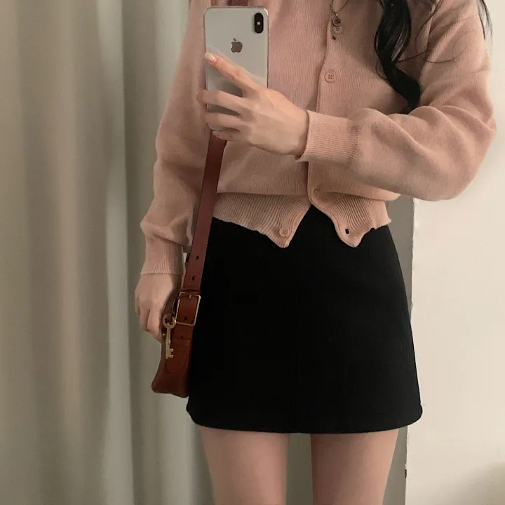 [데일리감성/고퀄!] 어뮤즈 라운드 무지 베이직 니트가디건 - 10color 상세 이미지 25