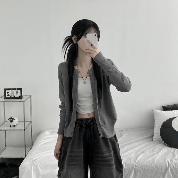 [부드러워요] soft cropped daily cd [ 소프트 크롭 데일리 기본 긴팔 가디건 ] 상세 이미지 5