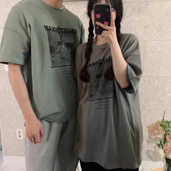 [남자105까지/남녀공용] 4color 오버핏 픽쳐 레터링 반팔 티셔츠 상세 이미지 11