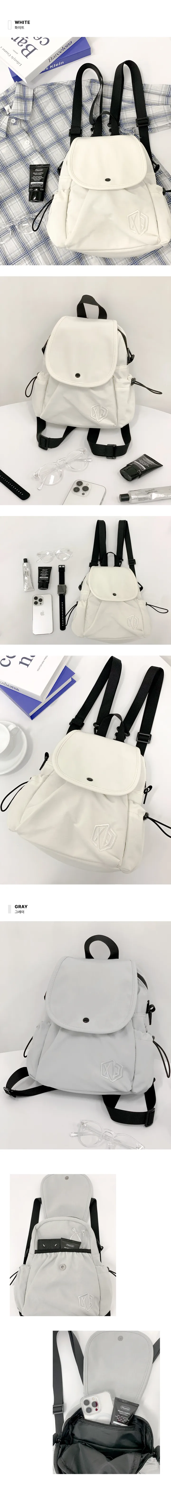 [🖤전컬러당일출고🖤] 버니 나일론 투포켓 백팩 직장인 대학생 가벼운 나일론 백팩 상세 이미지 4